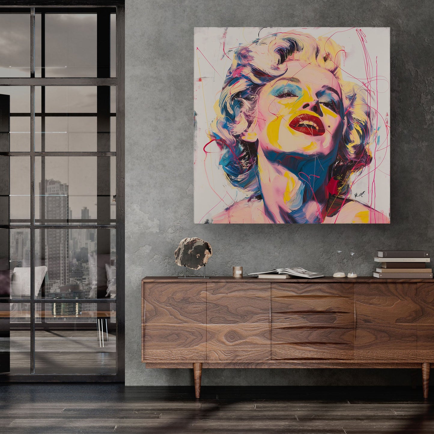 Monroe Blue Shades #938 Canvas Wall Art & Metal Prints