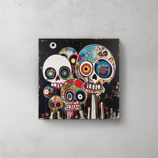 White Skulls #953 Canvas Wall Art & Metal Prints