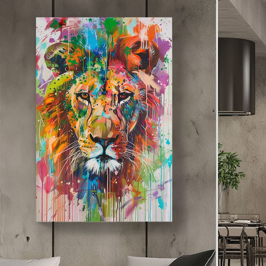 Bright Lion #993 Canvas Wall Art & Metal Prints
