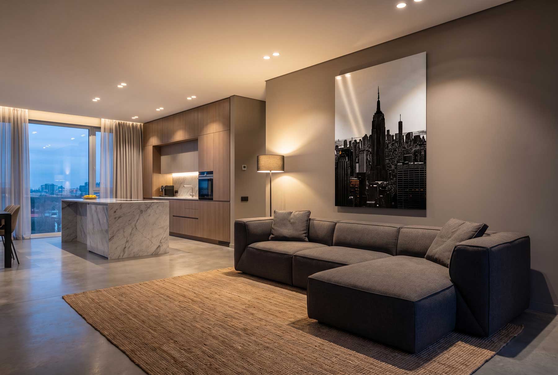 Black and white wall art, Noir Empire State New York skyline canvas print by Itz Art