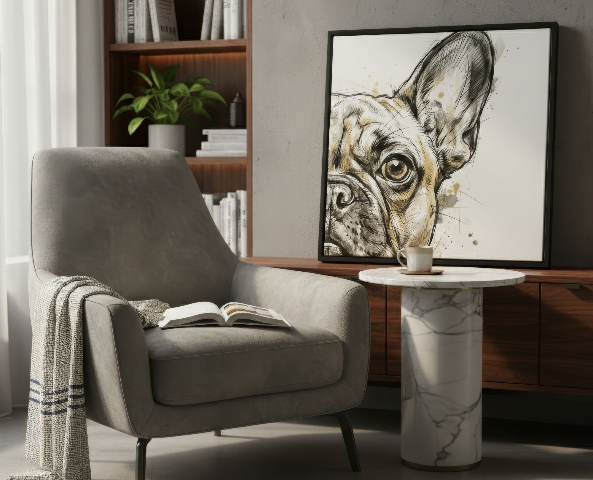 small canvas wall art of pug