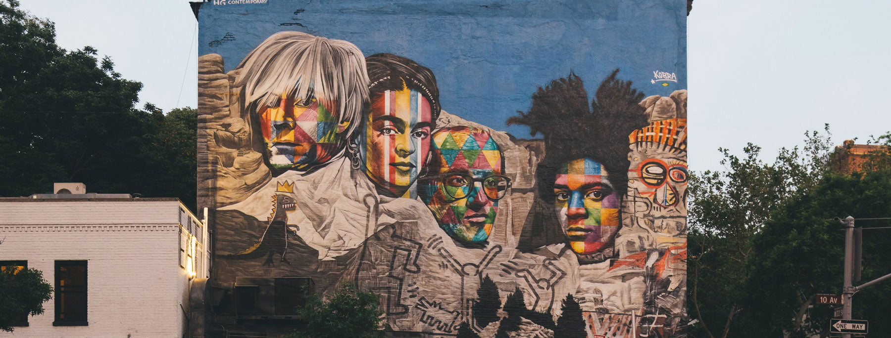 Warhol & Basquiat Mount Rushmore Graffiti Art