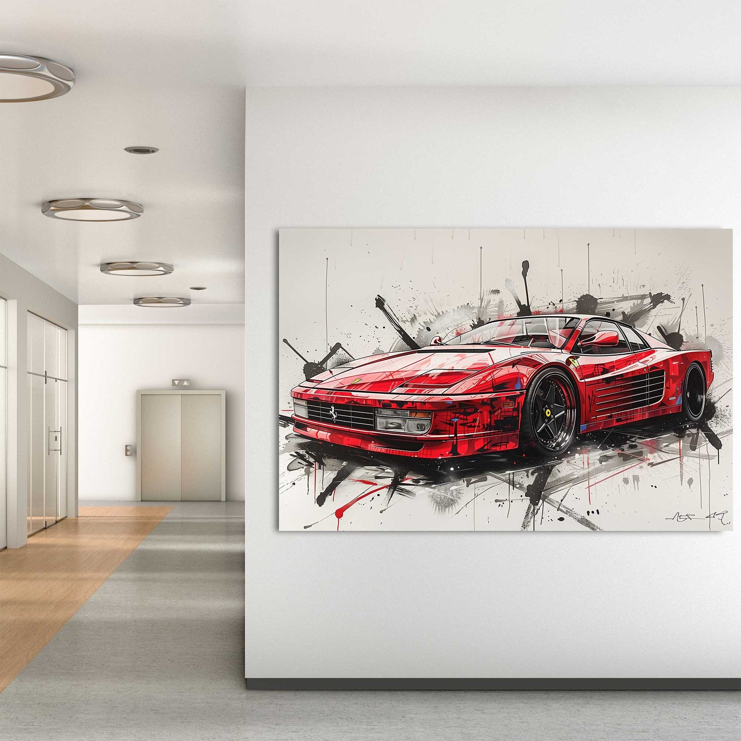 ferrari testarossa wall art