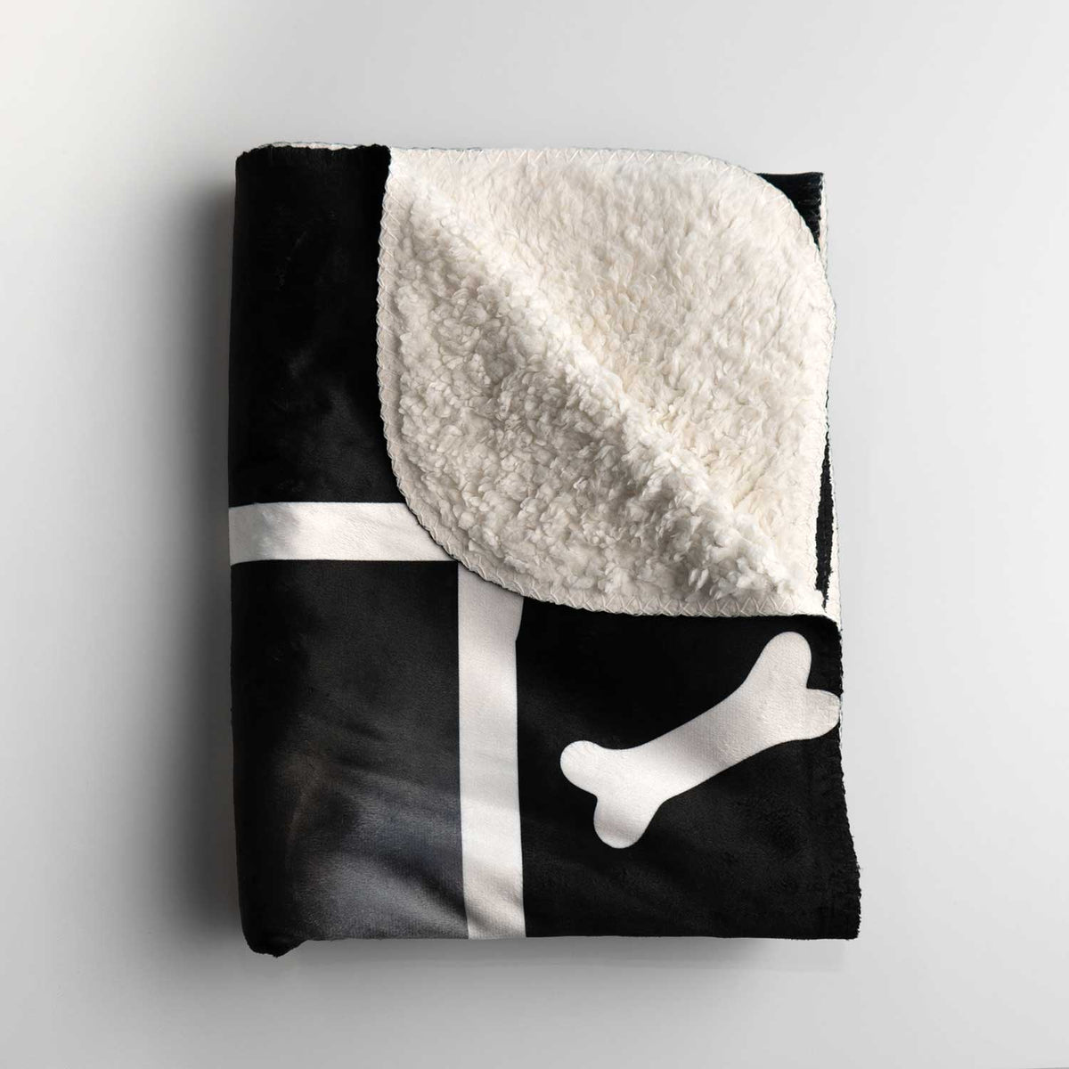 Custom Sherpa blanket with a printed shown folded