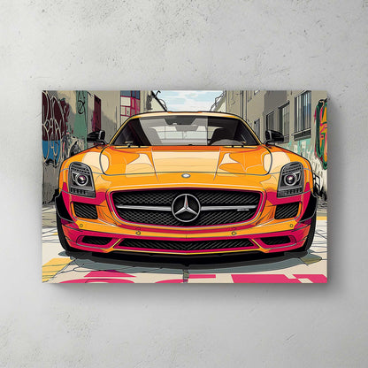 Mercedes Benz Alley #1250 Canvas Wall Art & Metal Prints