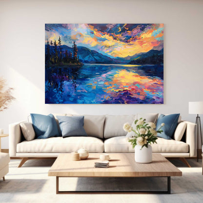 Mountain Sunset #1259 Canvas Wall Art & Metal Prints