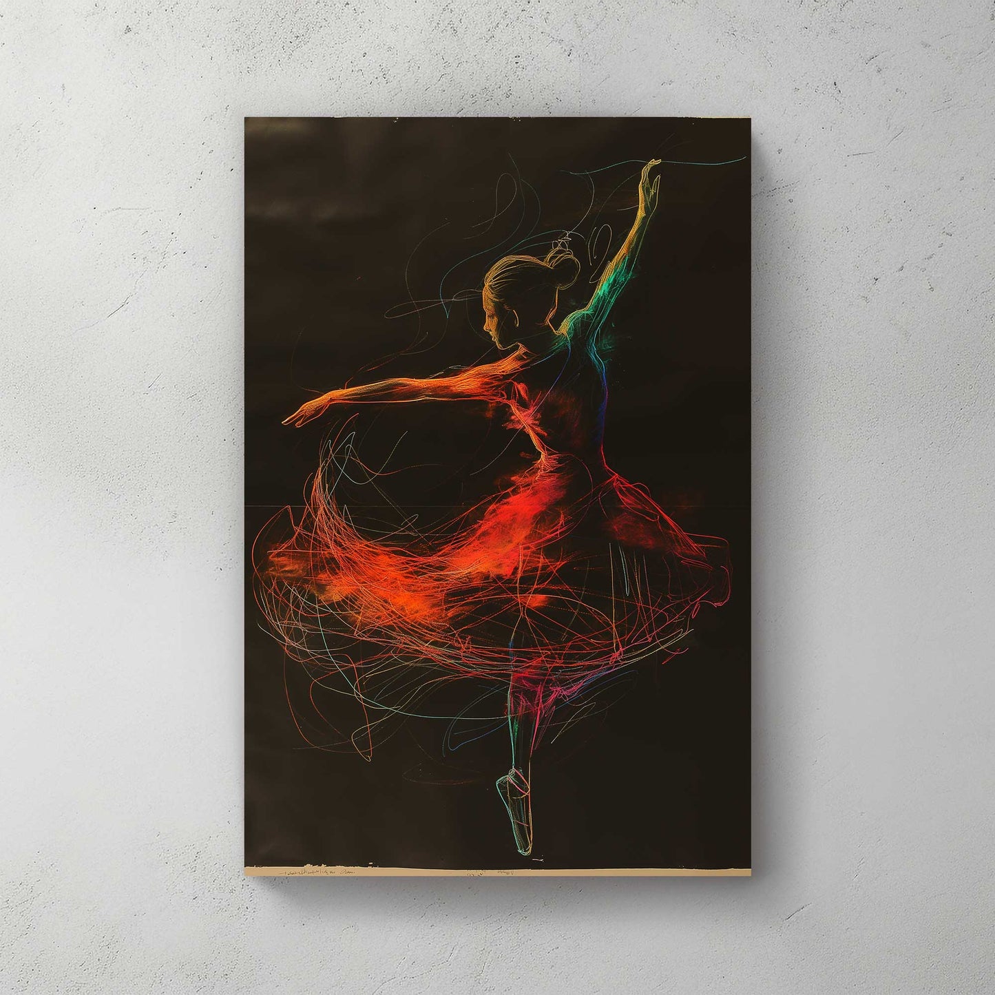 Red Ballerina #1263 Canvas Wall Art & Metal Prints