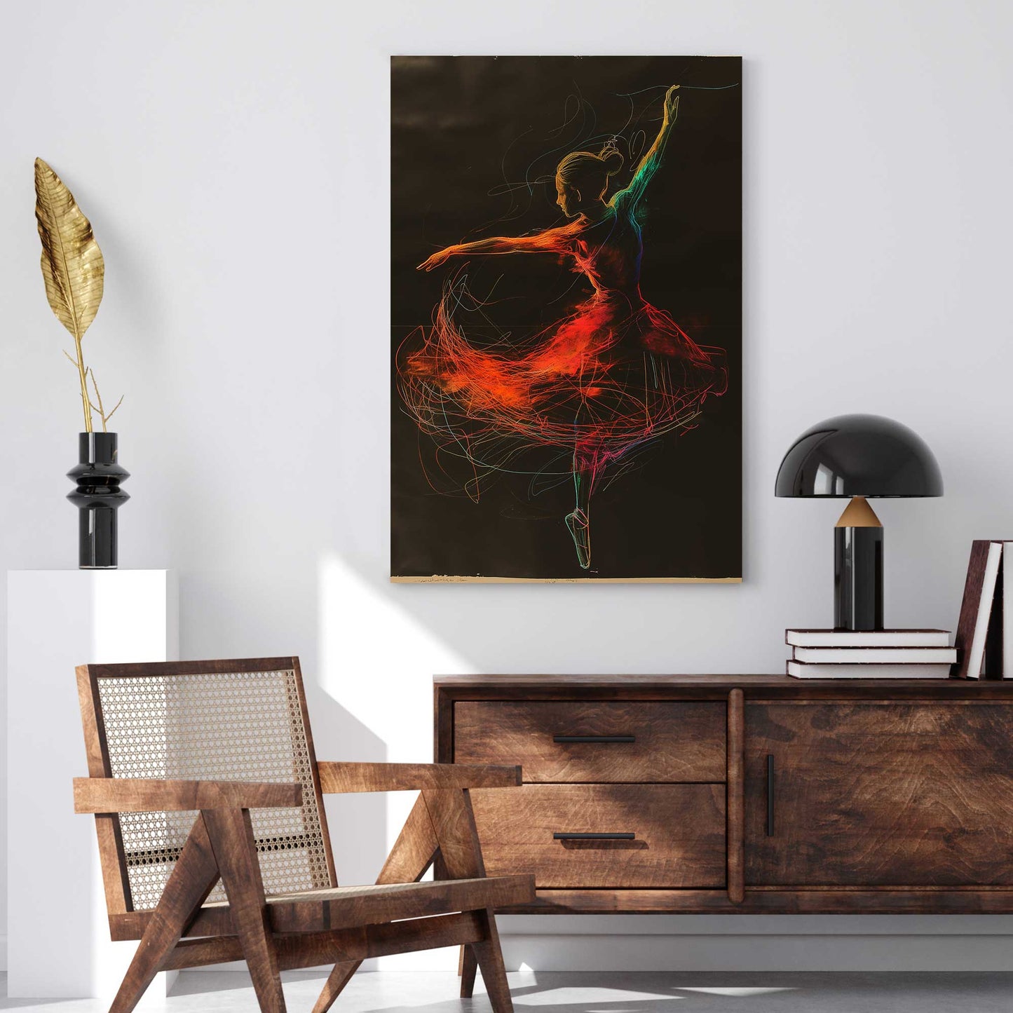 Red Ballerina #1263 Canvas Wall Art & Metal Prints