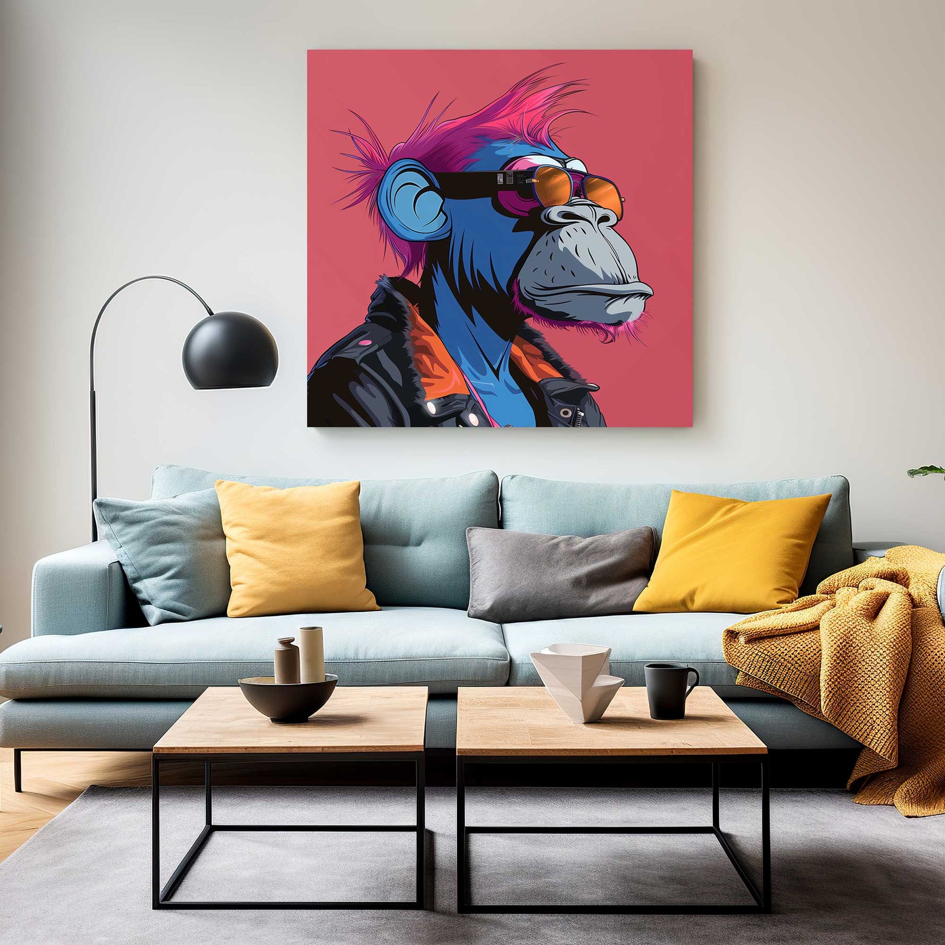 Monkey Mohawk #1277 Canvas Wall Art & Metal Prints