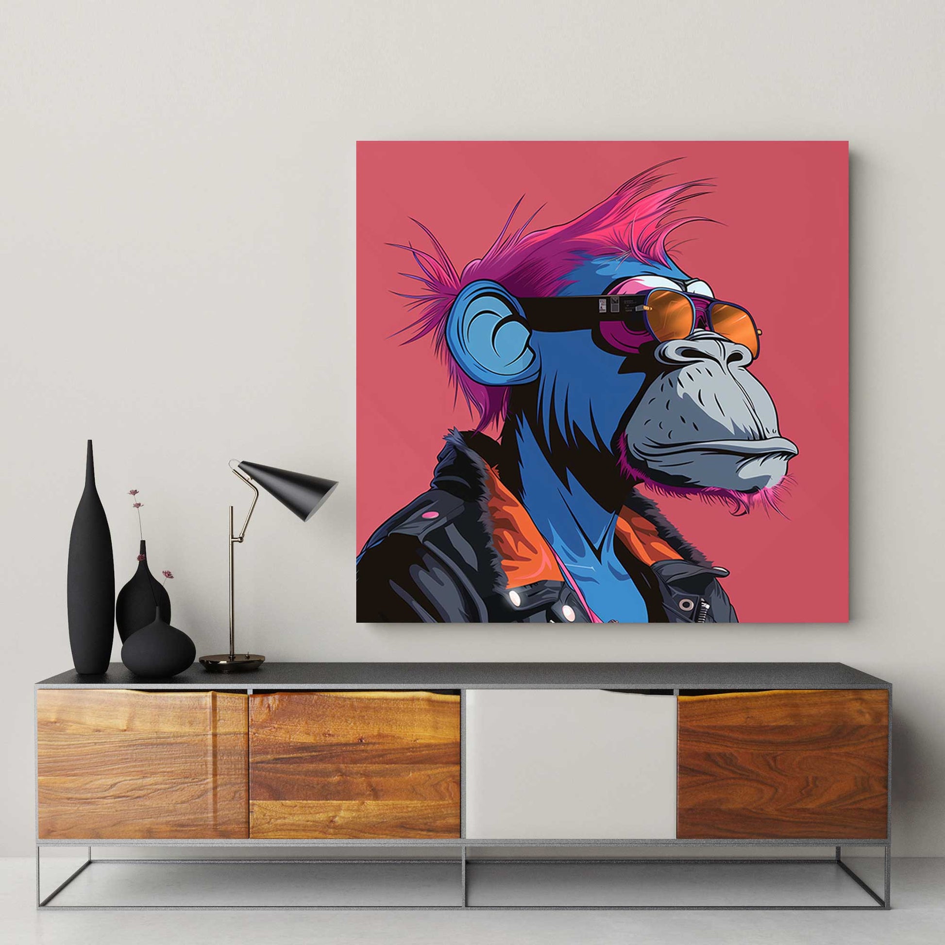 Monkey Mohawk #1277 Canvas Wall Art & Metal Prints