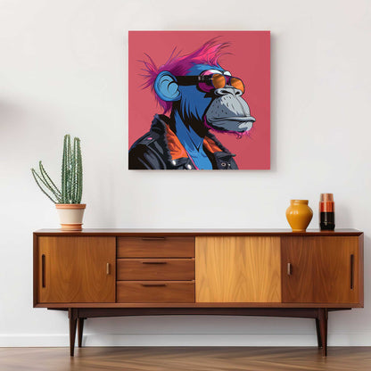 Monkey Mohawk #1277 Canvas Wall Art & Metal Prints