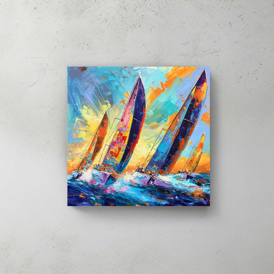 Sailing In The Wind #1282 Canvas Wall Art & Metal Prints