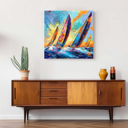 Sailing In The Wind #1282 Canvas Wall Art & Metal Prints