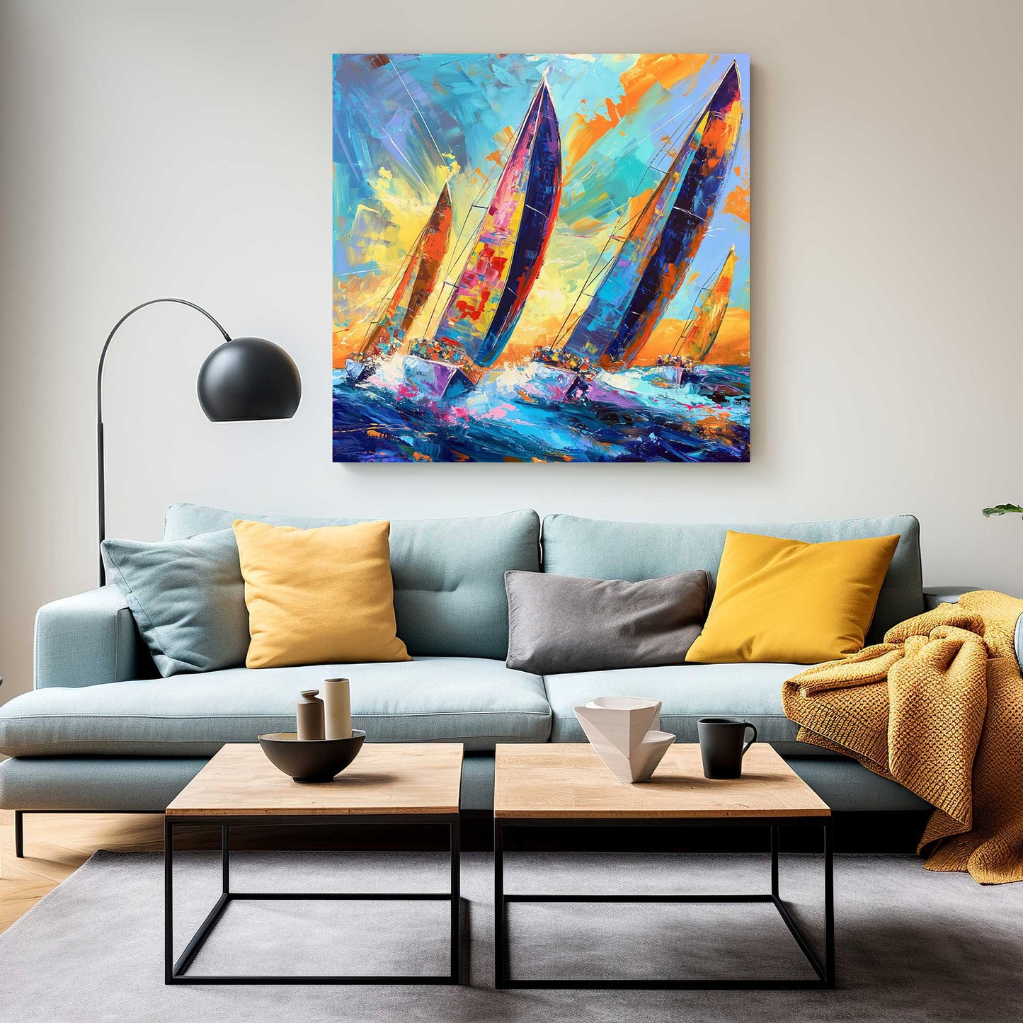 Sailing In The Wind #1282 Canvas Wall Art & Metal Prints