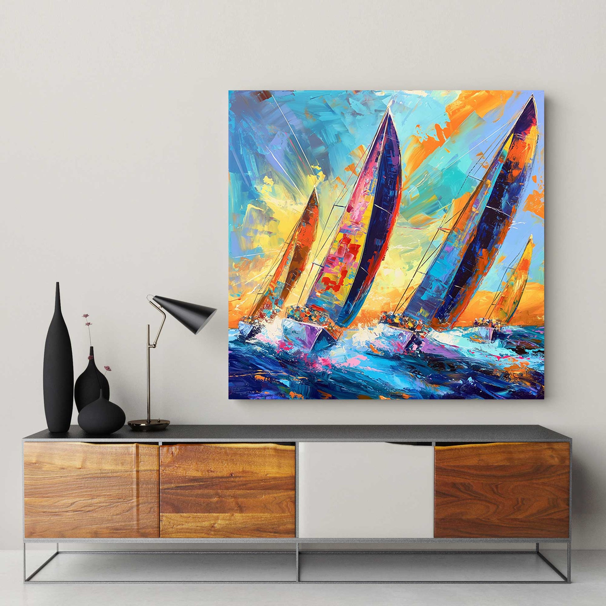 Sailing In The Wind #1282 Canvas Wall Art & Metal Prints