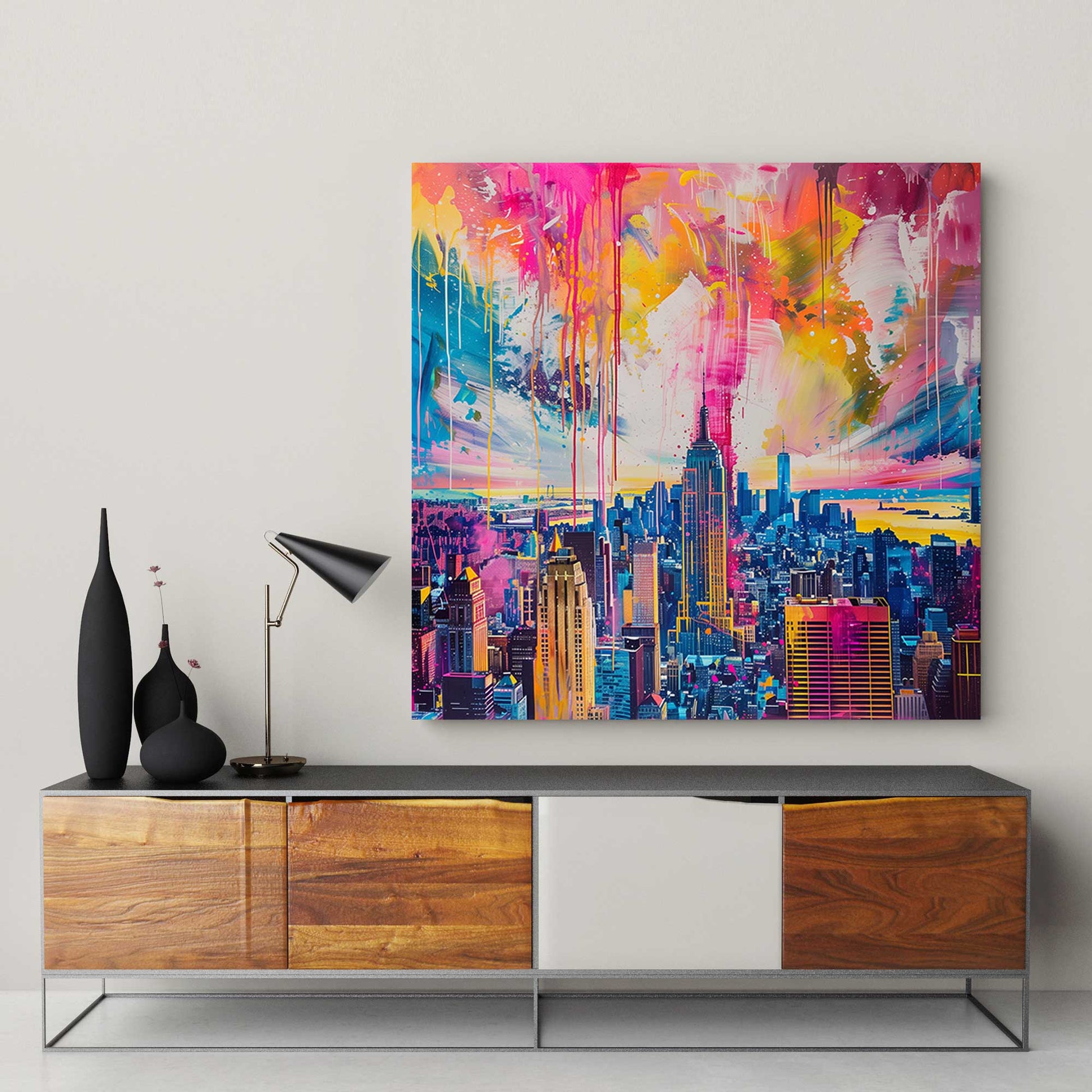 Dripping New York #1283 Canvas Wall Art & Metal Prints