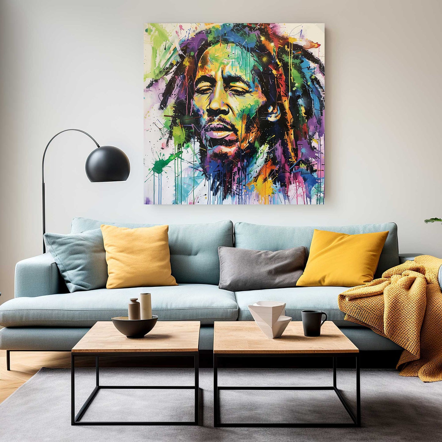 Graffiti Bob Marley #1293 Canvas Wall Art & Metal Prints