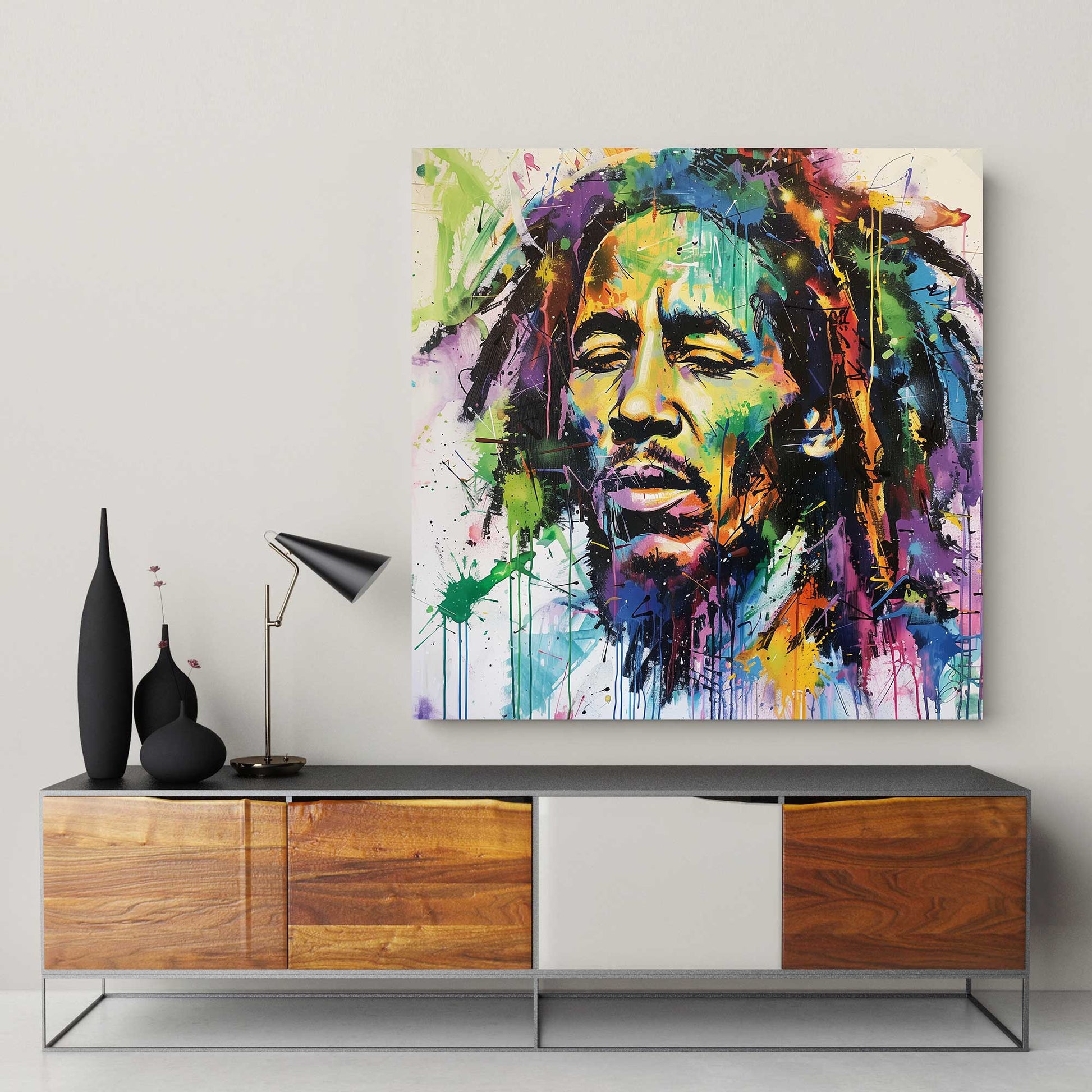 Graffiti Bob Marley #1293 Canvas Wall Art & Metal Prints