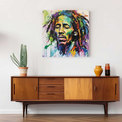 Graffiti Bob Marley #1293 Canvas Wall Art & Metal Prints