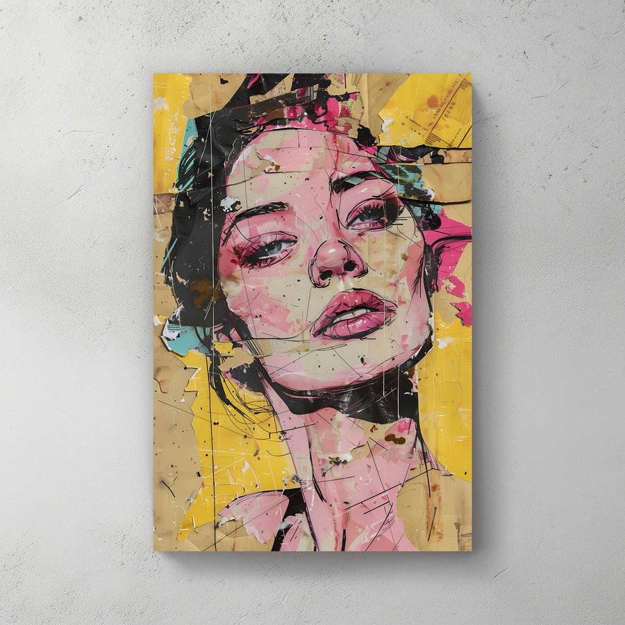 Yellow Portrait #1295 Canvas Wall Art & Metal Prints