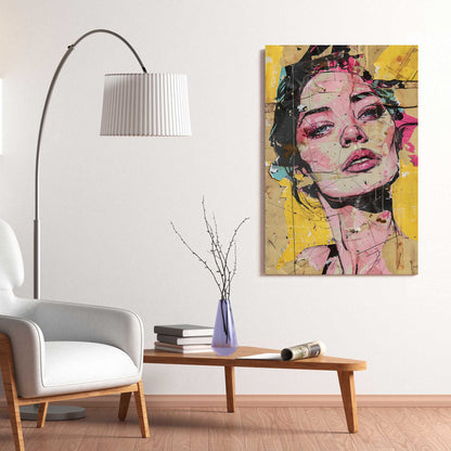 Yellow Portrait #1295 Canvas Wall Art & Metal Prints