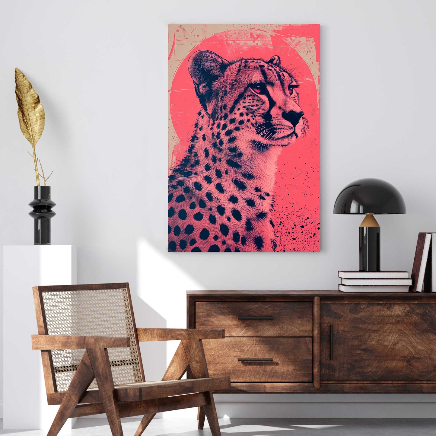 Pink Jaguar #1296 Canvas Wall Art & Metal Prints