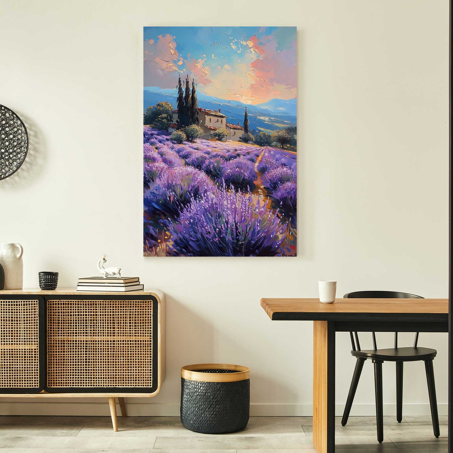 Tuscany Purple Fields #1297 Canvas Wall Art & Metal Prints