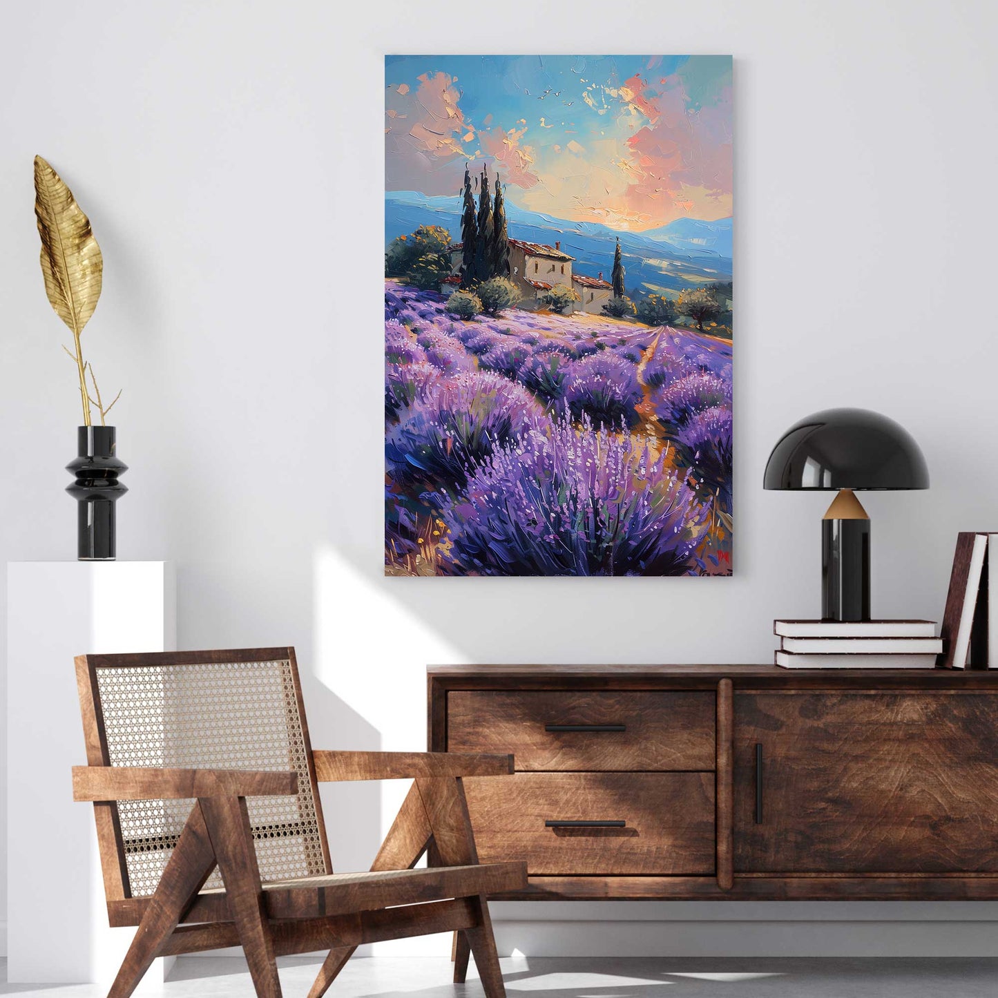 Tuscany Purple Fields #1297 Canvas Wall Art & Metal Prints