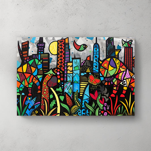 Modern Cityscape #005 Canvas Wall Art & Metal Prints