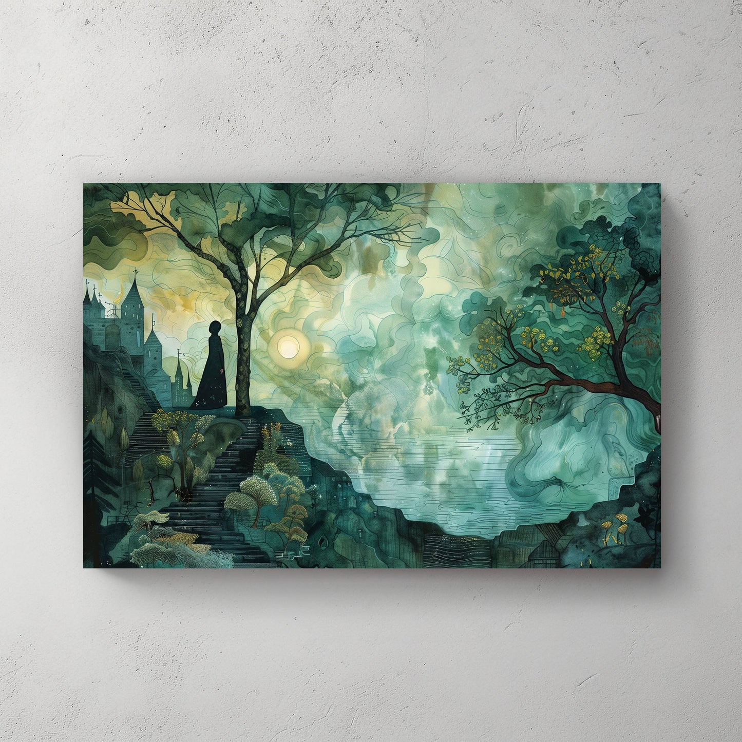Green Landscape #006 Canvas Wall Art & Metal Prints