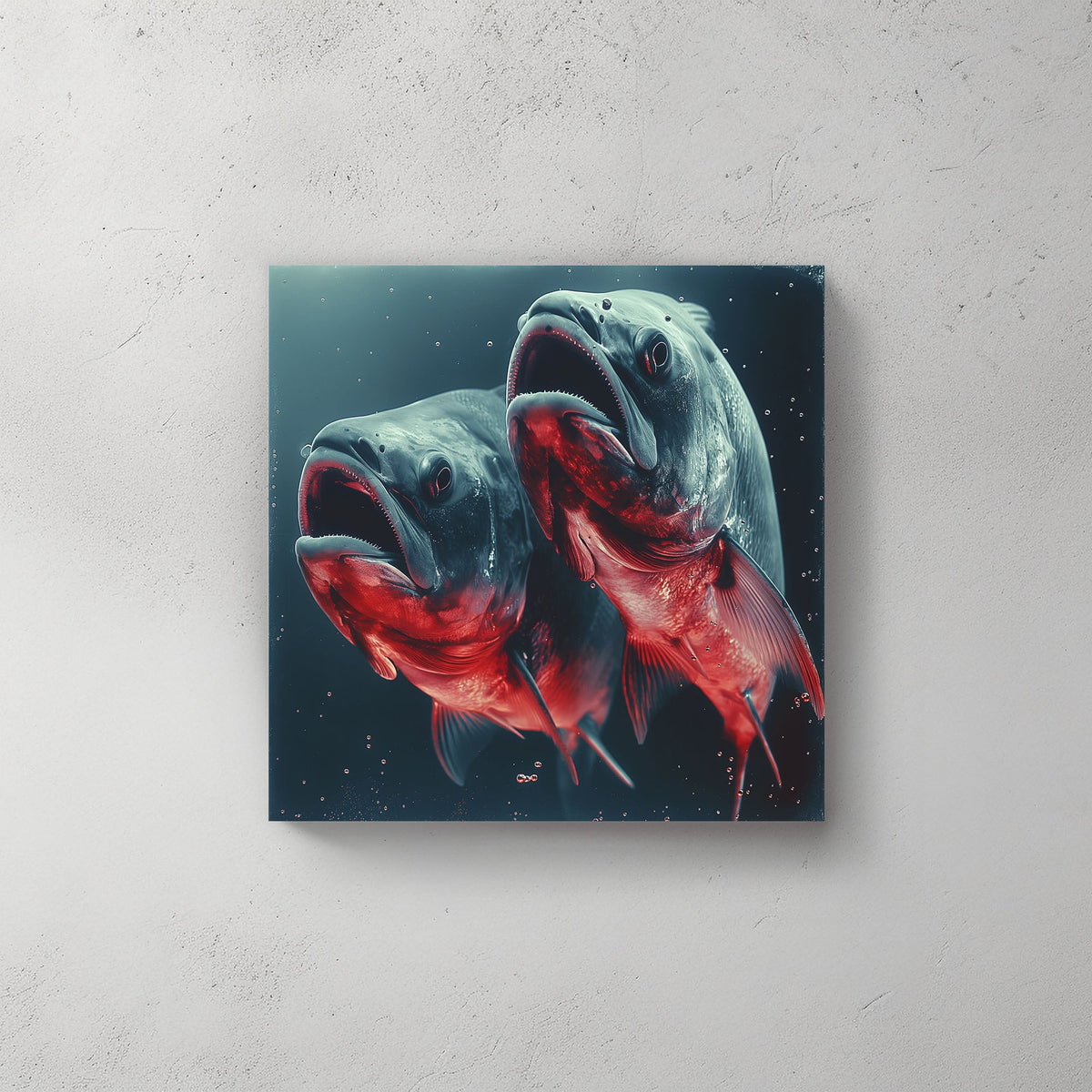 Red Piranhas #056 Canvas Wall Art & Metal Prints