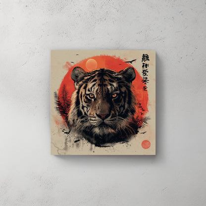 Red Sun Tiger #062 Canvas Wall Art & Metal Prints