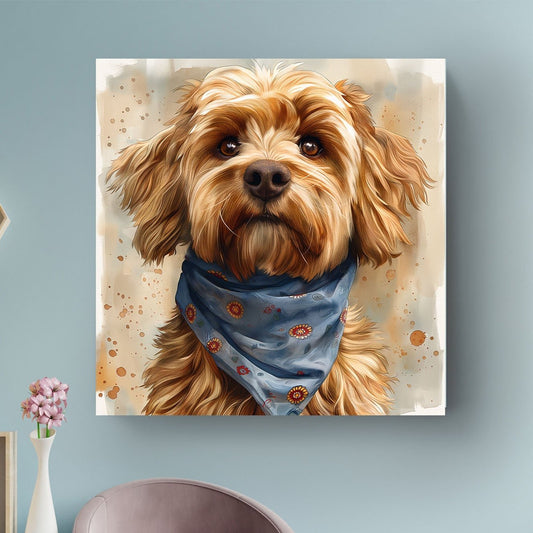 Blue Bandana #065 Canvas Wall Art & Metal Prints
