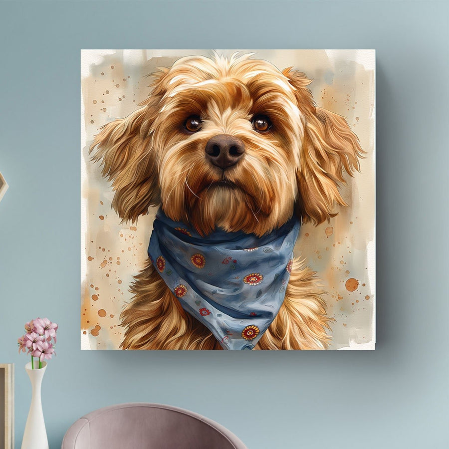 Blue Bandana #065 Canvas Wall Art & Metal Prints