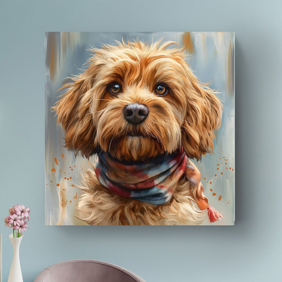 Brown Doodle #066 Canvas Wall Art & Metal Prints