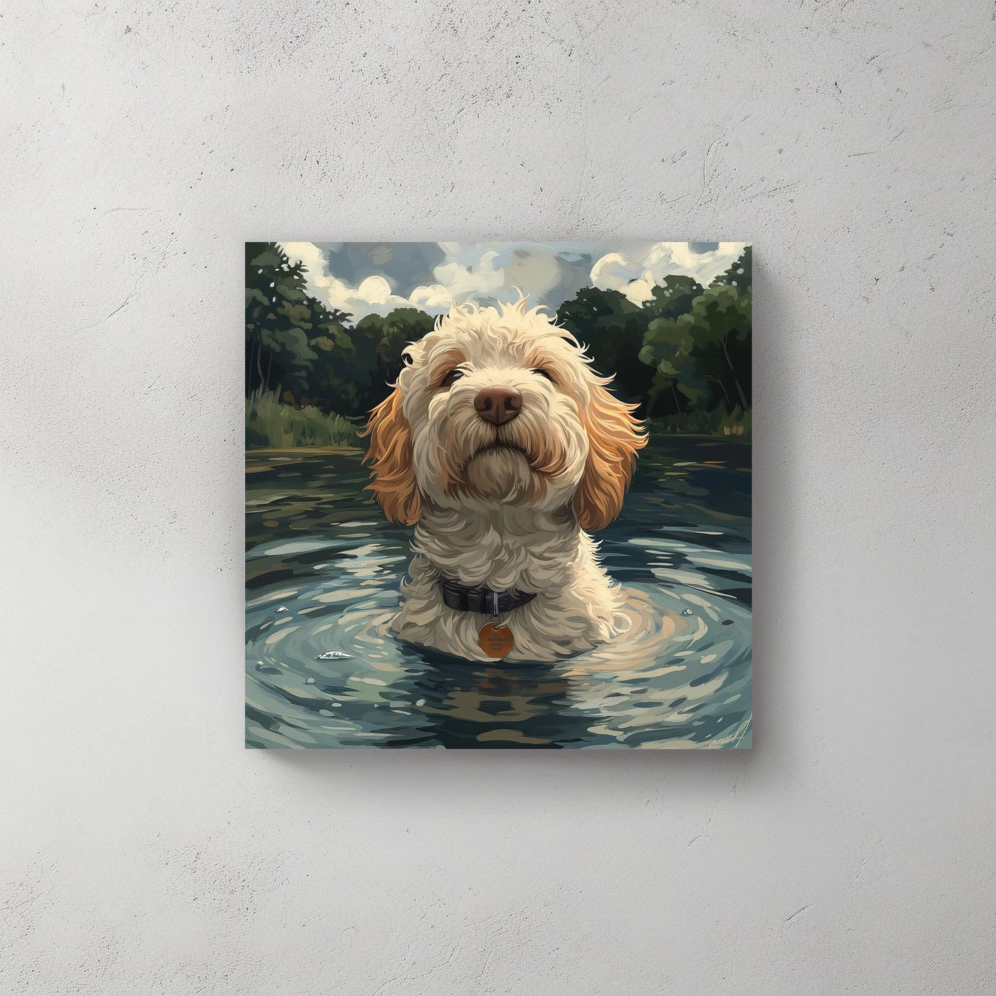 Golden Doodle #071 Canvas Wall Art & Metal Prints