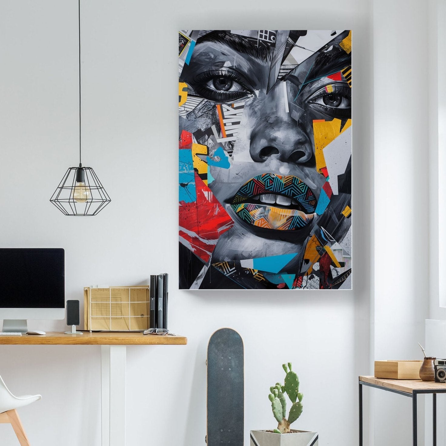Abstract Lips #1002 Canvas Wall Art & Metal Prints