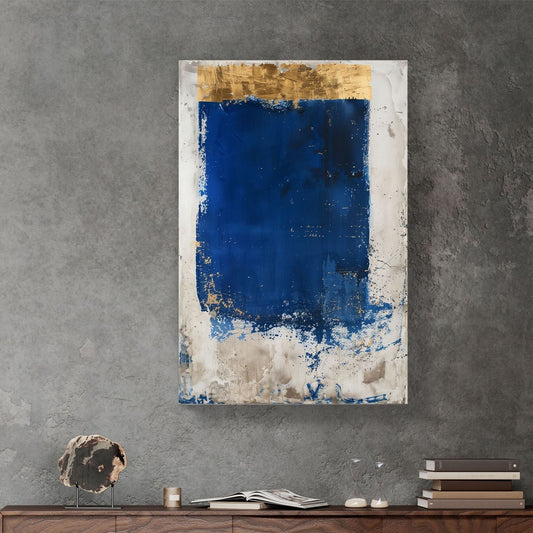 Blue & Gold #1022 Canvas Wall Art & Metal Prints