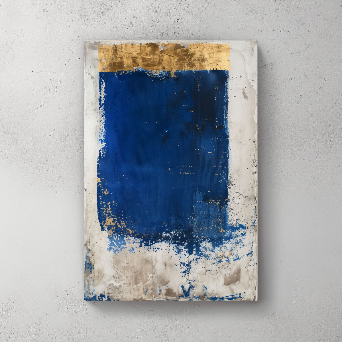 Blue & Gold #1022 Canvas Wall Art & Metal Prints