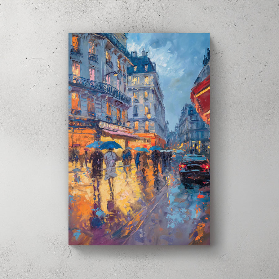 Rain in Paris #1026 Canvas Wall Art & Metal Prints