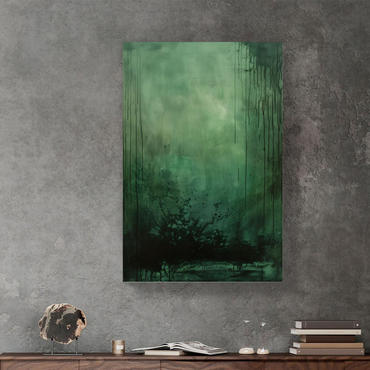 Abstract Green Views #1035 Canvas Wall Art & Metal Prints