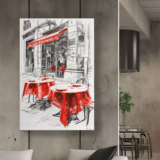Bar Caffe #1039 Canvas Wall Art & Metal Prints