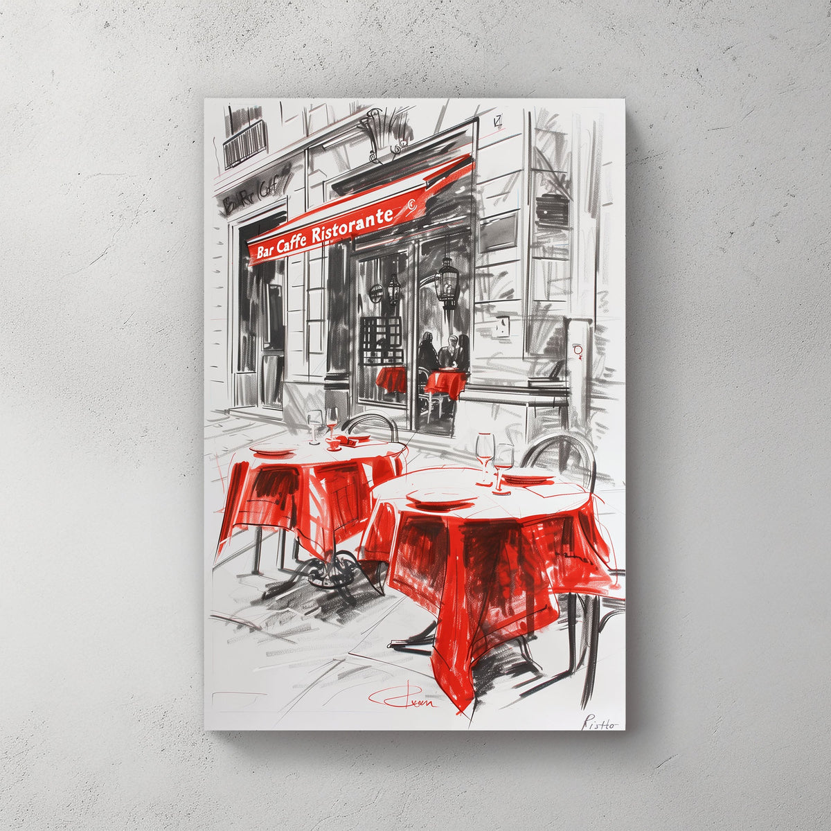 Bar Caffe #1039 Canvas Wall Art & Metal Prints