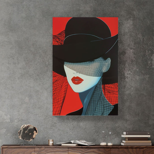 Black & Red #1049 Canvas Wall Art & Metal Prints