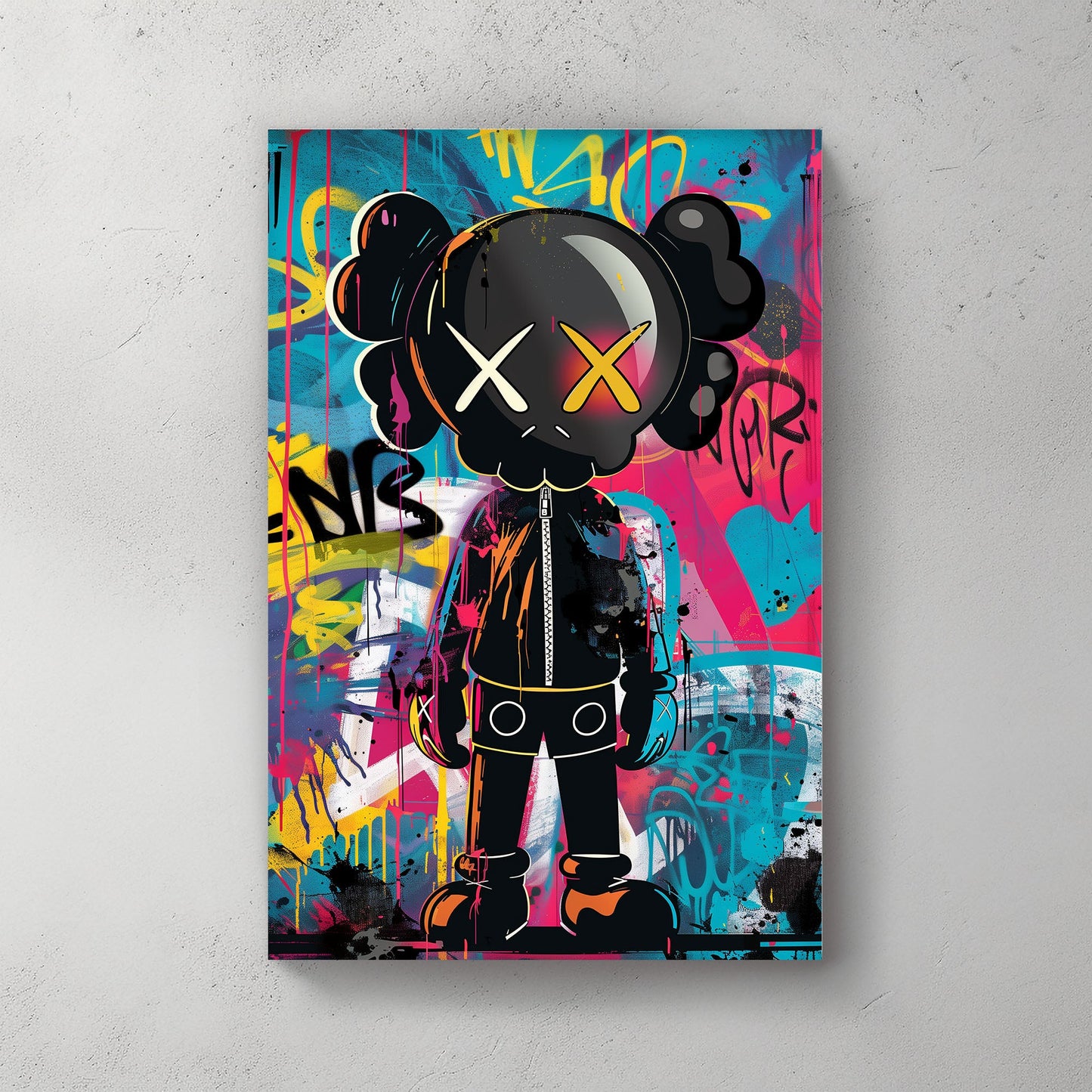 Graffiti KAWS #1081 Canvas Wall Art & Metal Prints
