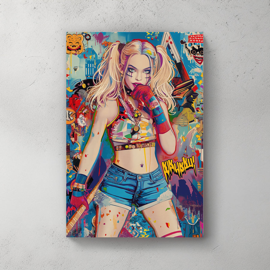 Harley Queen Pop #1088 Canvas Wall Art & Metal Prints