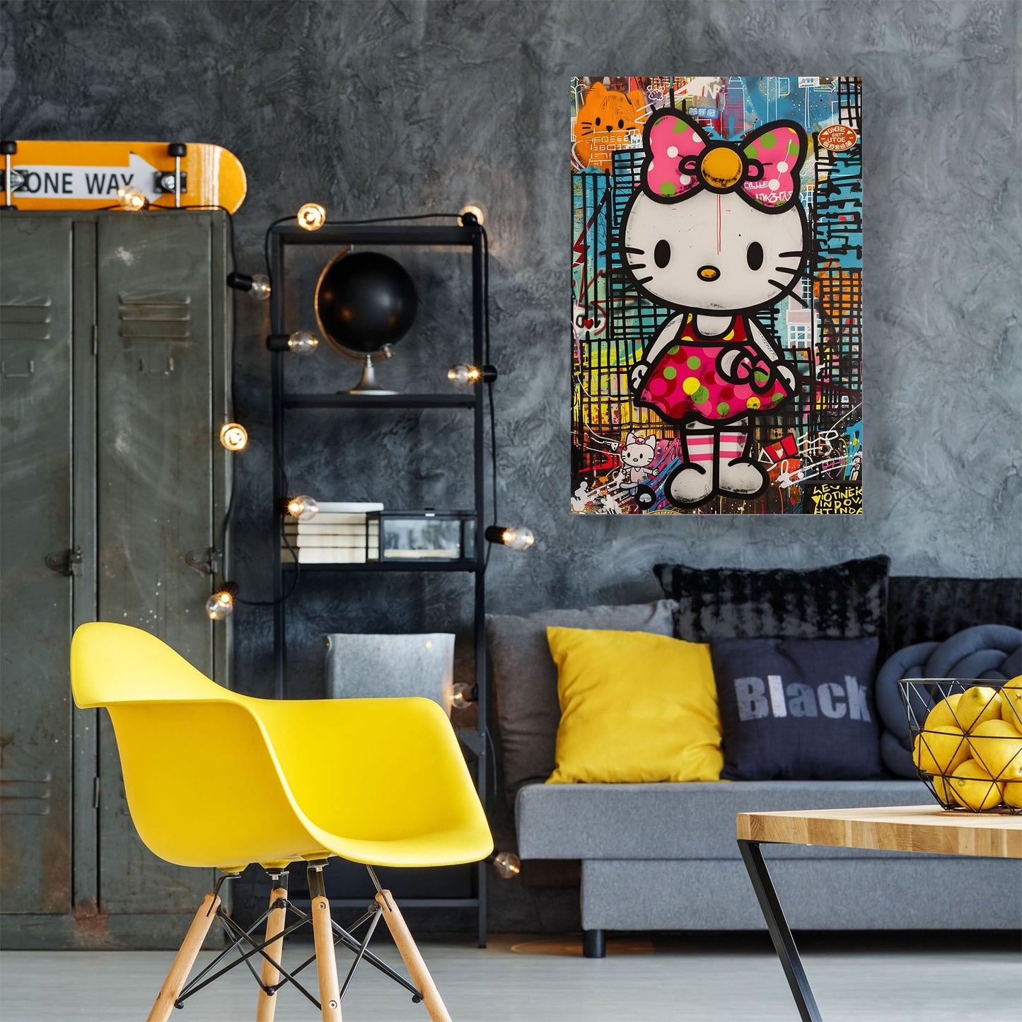 hello kitty wall art print