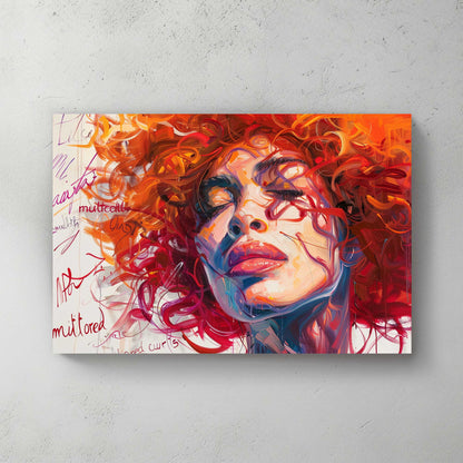 Red Curlz #1117 Canvas Wall Art & Metal Prints