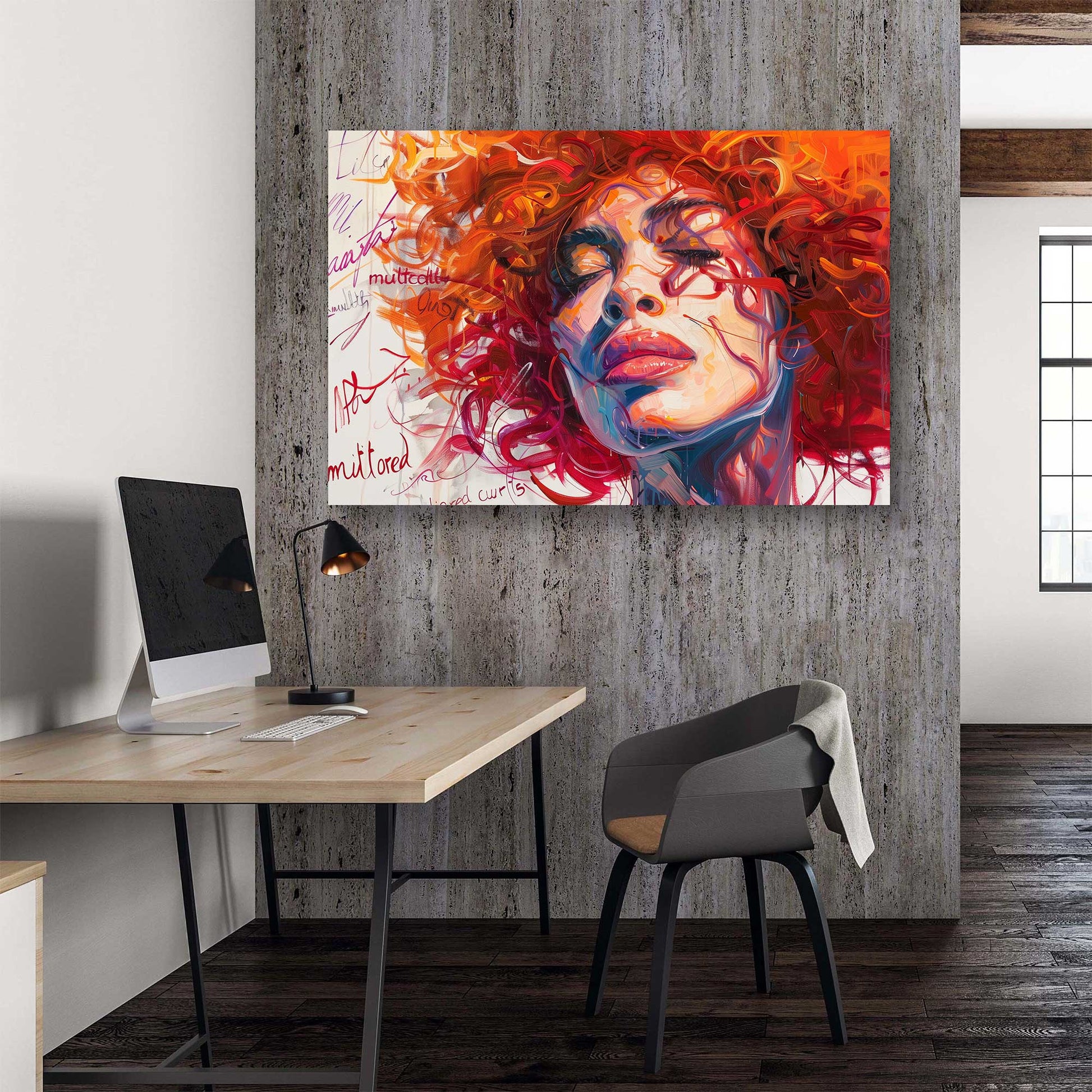 Red Curlz #1117 Canvas Wall Art & Metal Prints