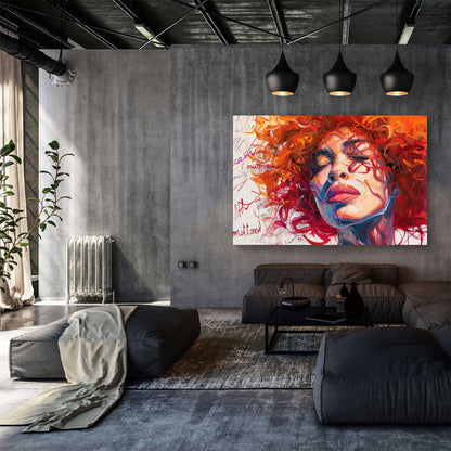 Red Curlz #1117 Canvas Wall Art & Metal Prints